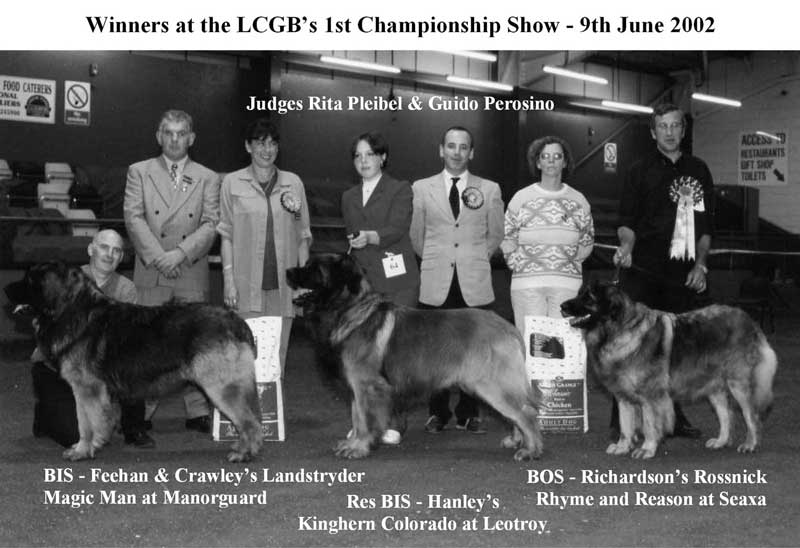 Winners at the LCGB's first Championship Show on 09th June 2002