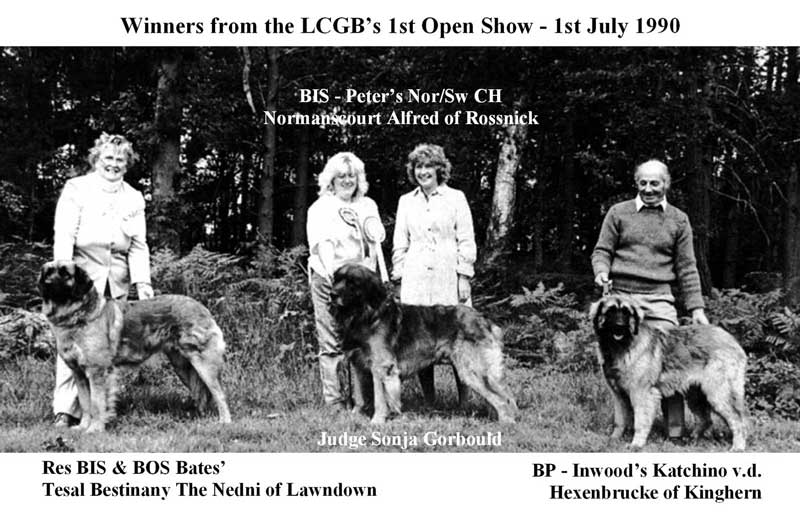 Winners at the LCGB's first Open Show on 01st July 1990